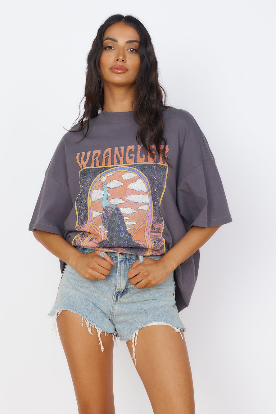 WRANGLER Boxy Slouch Tee Peacock Oasis-Seaa Fashion