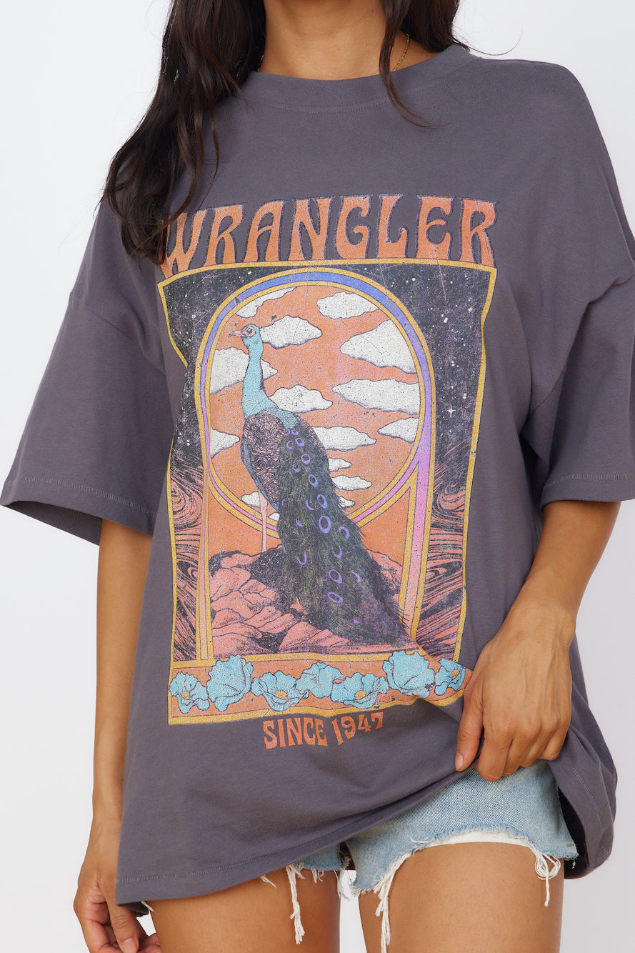 WRANGLER Boxy Slouch Tee Peacock Oasis-Seaa Fashion