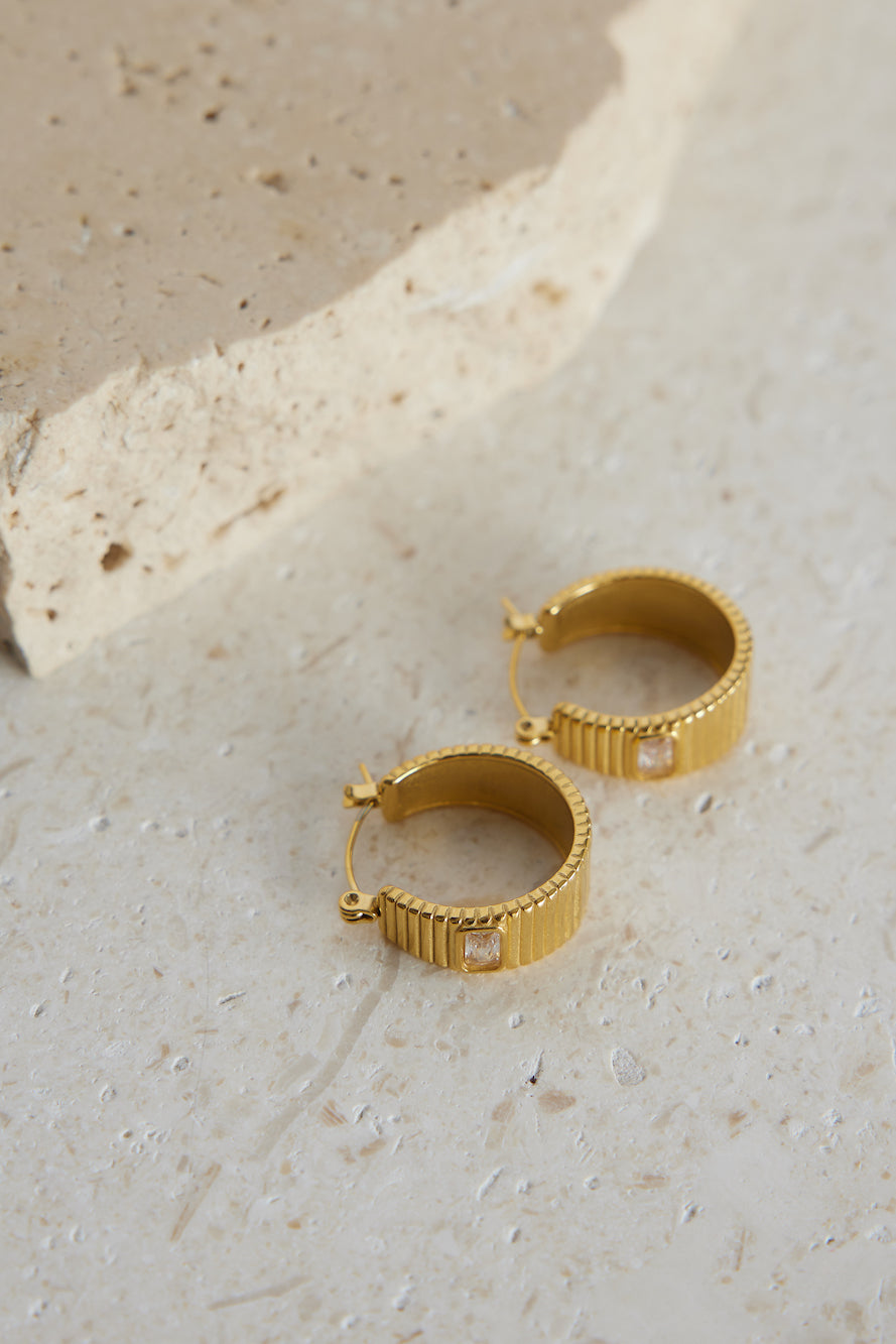 18k Gold Plated Beaming Lights Earrings-Seaa Fashion