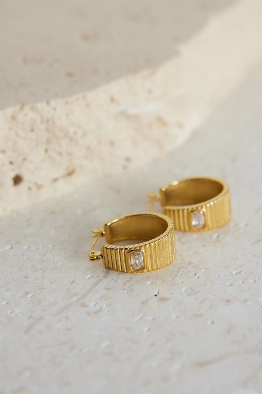 18k Gold Plated Beaming Lights Earrings-Seaa Fashion