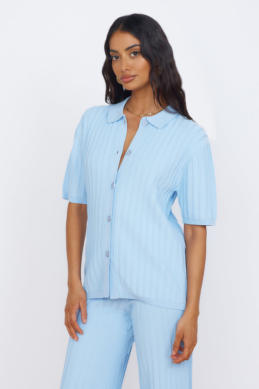 SEVEN WONDERS Kora Top Sky Blue-Seaa Fashion