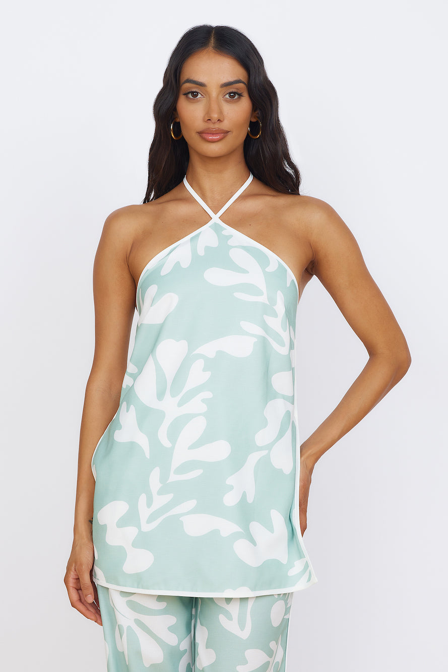SEVEN WONDERS Ilah Halter Top Sage-Seaa Fashion