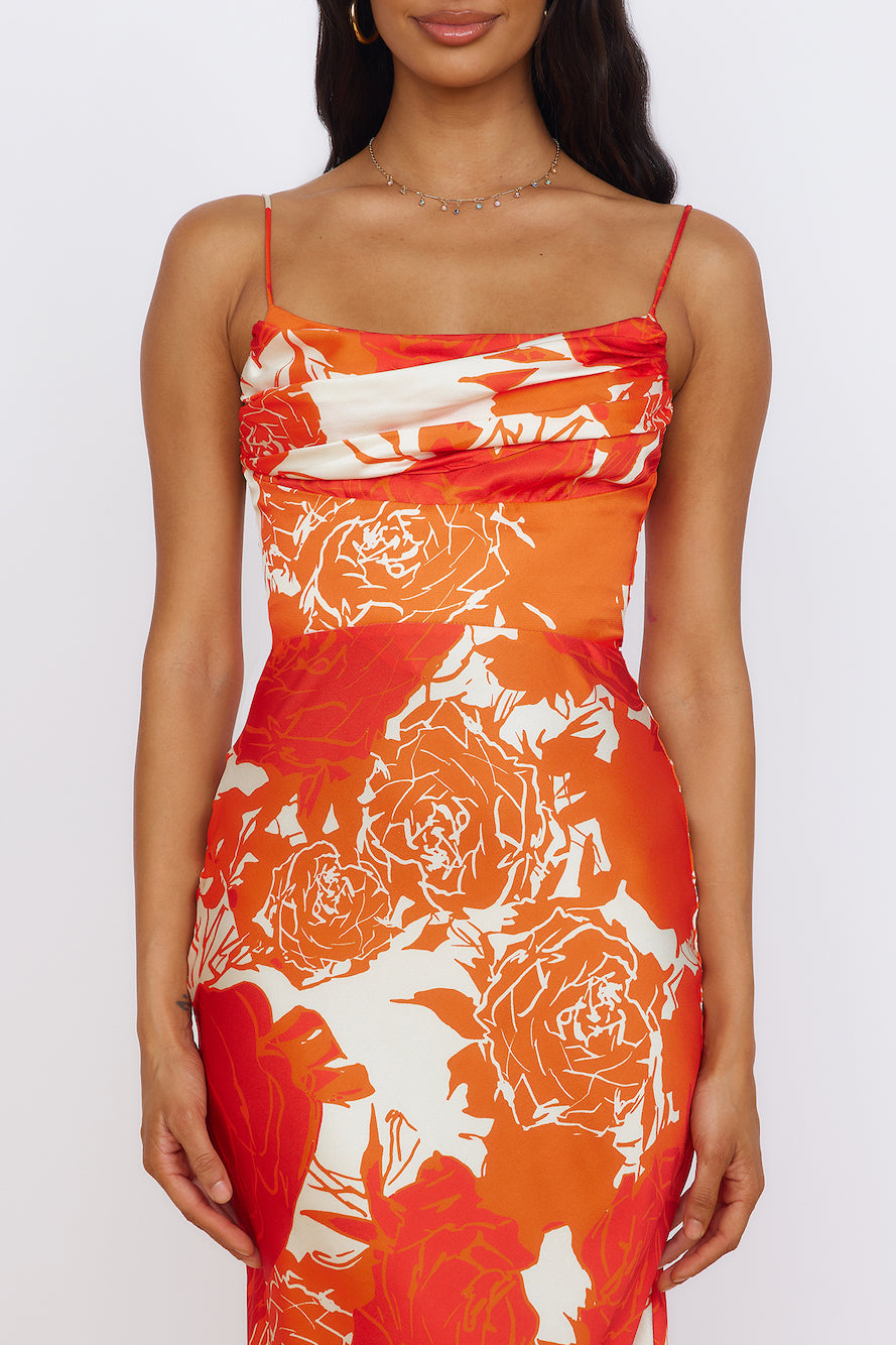 Fresh Blossom Maxi Dress Orange-Seaa Fashion
