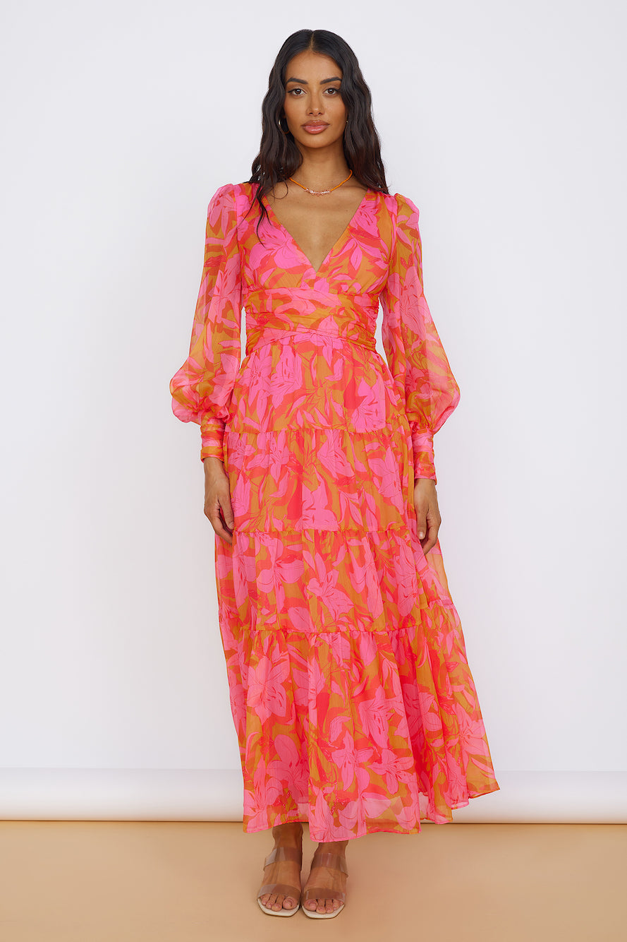 Raindrops Keep Falling Maxi Dress Pink-Seaa Fashion