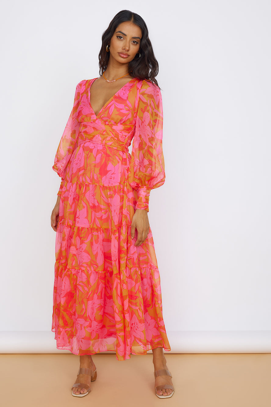 Raindrops Keep Falling Maxi Dress Pink-Seaa Fashion