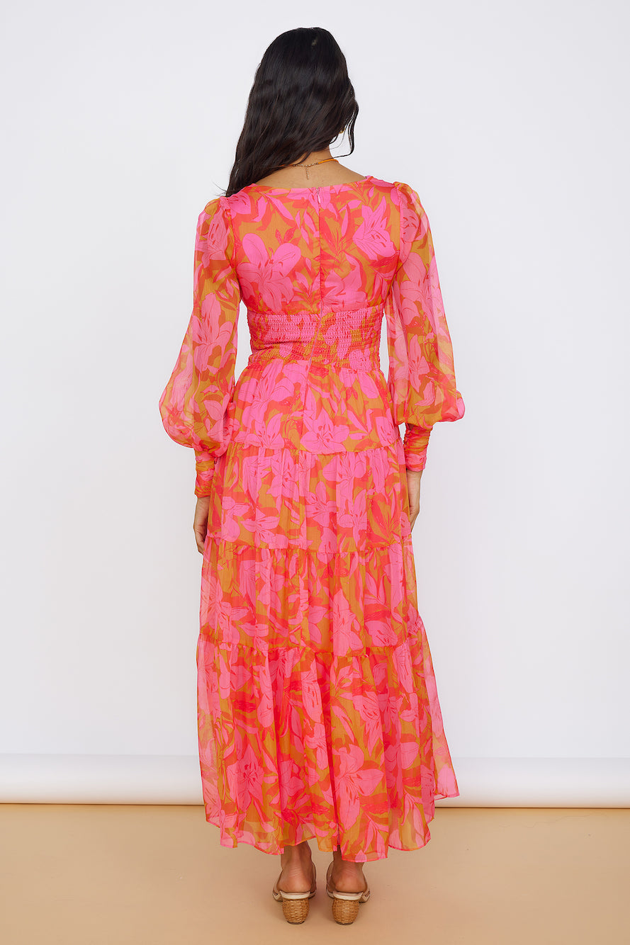 Raindrops Keep Falling Maxi Dress Pink-Seaa Fashion