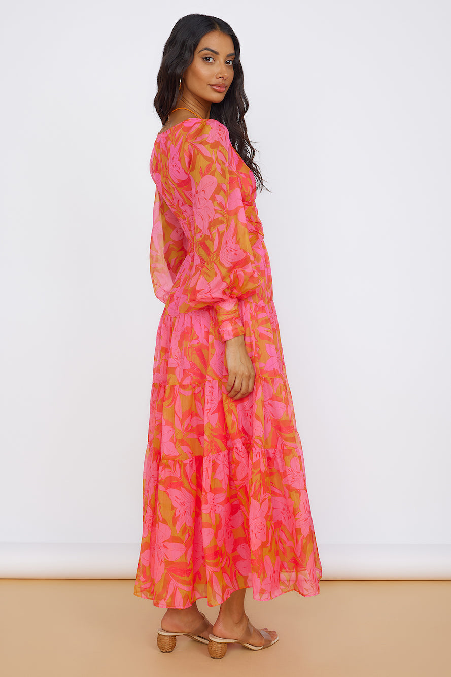 Raindrops Keep Falling Maxi Dress Pink-Seaa Fashion