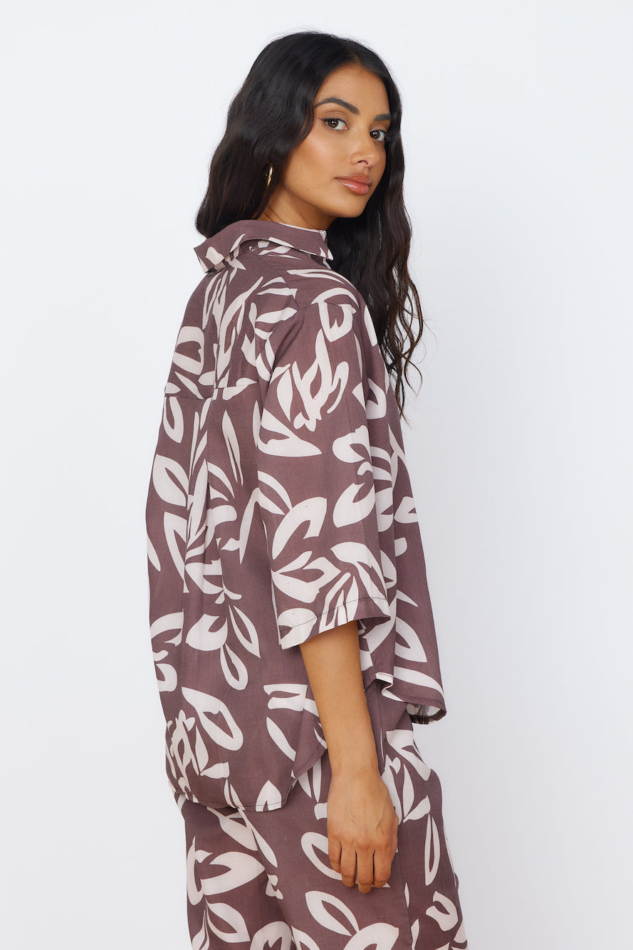 Midnight Enchantment Top Brown-Seaa Fashion