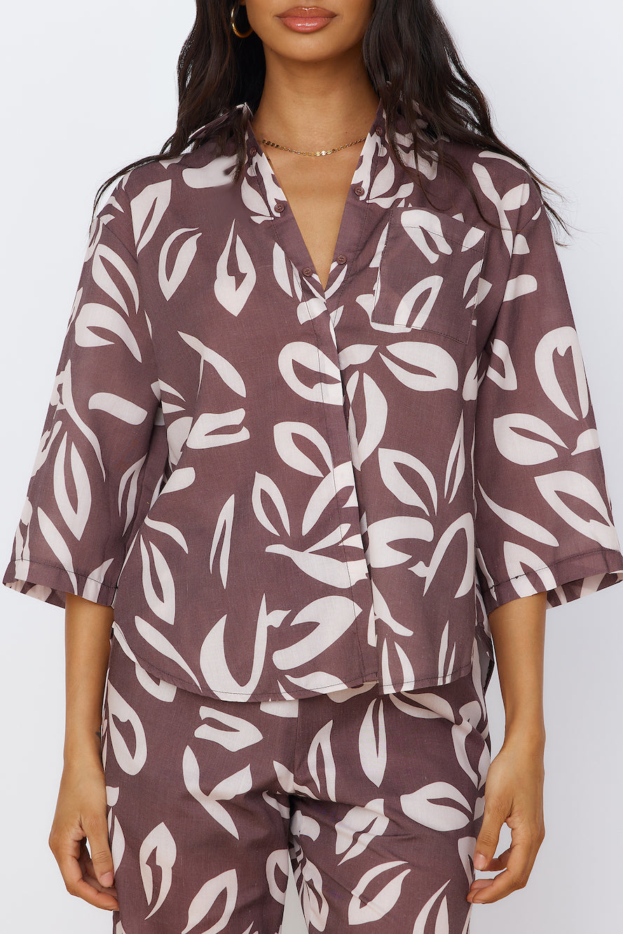 Midnight Enchantment Top Brown-Seaa Fashion