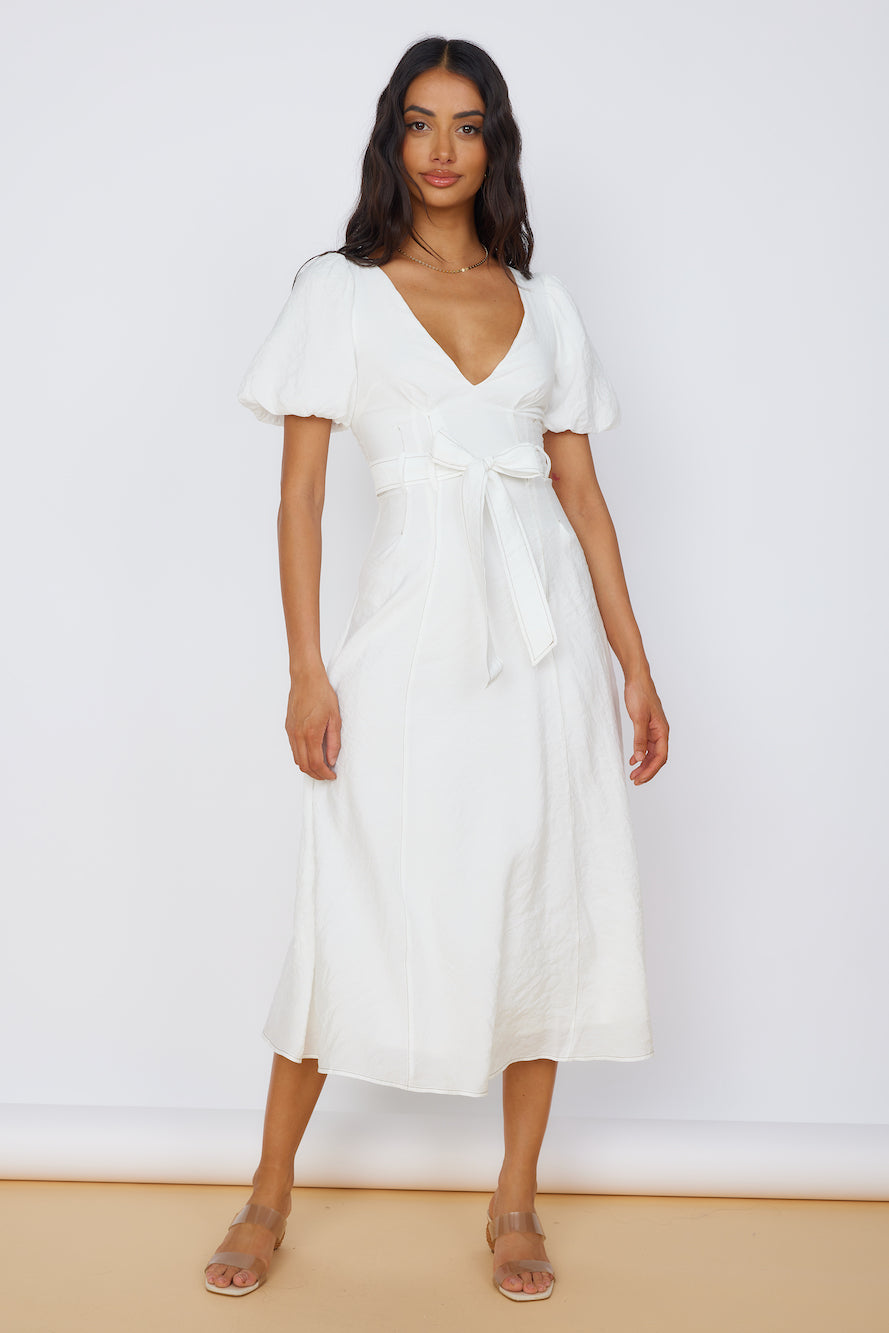 Starlight Serenade Midi Dress White-Seaa Fashion