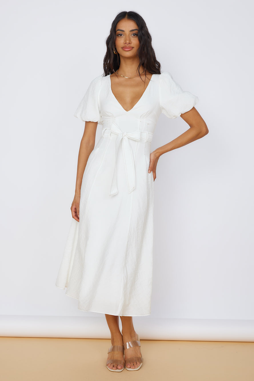 Starlight Serenade Midi Dress White-Seaa Fashion