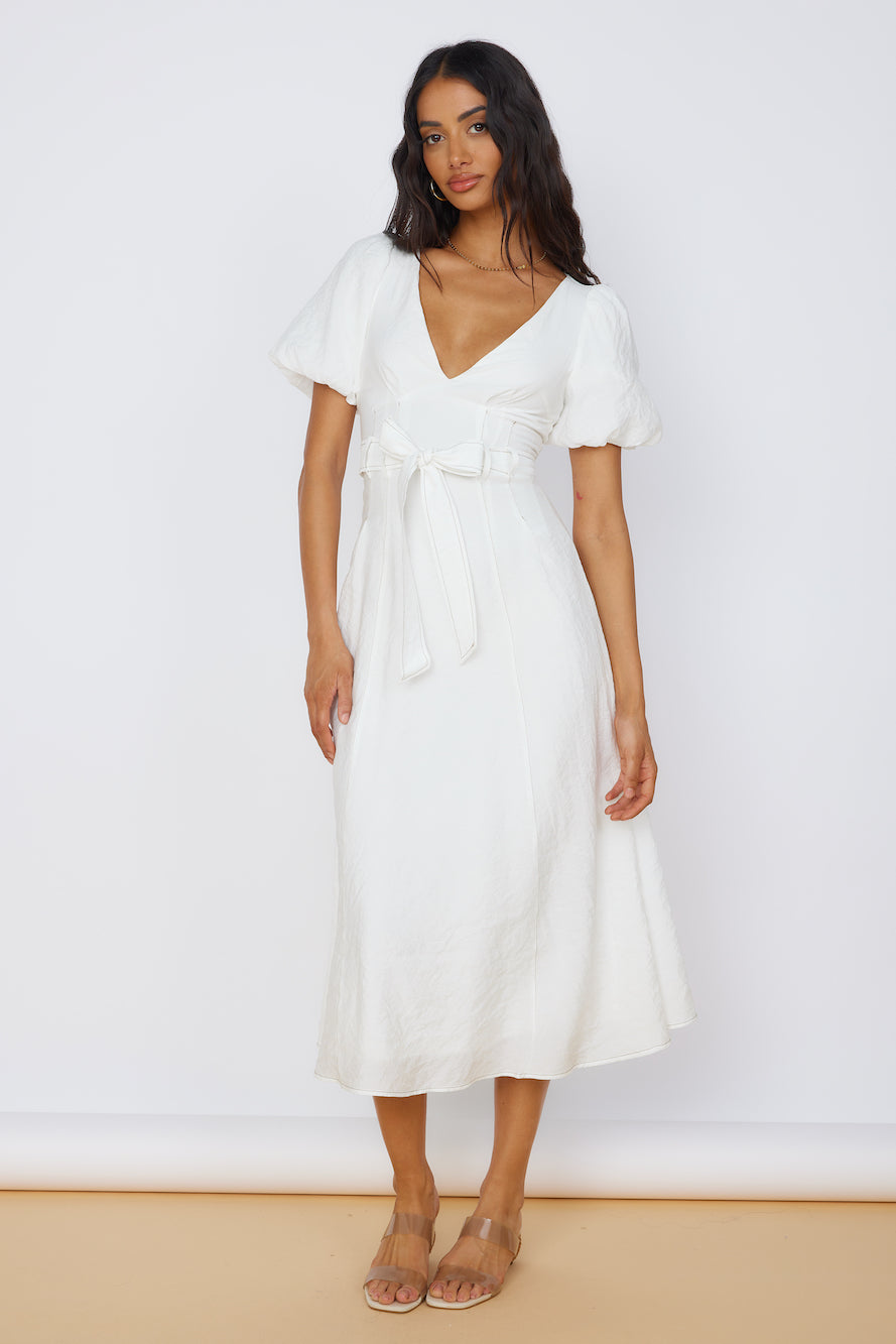 Starlight Serenade Midi Dress White-Seaa Fashion