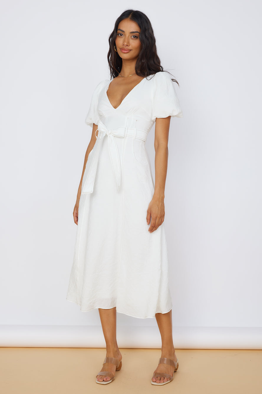 Starlight Serenade Midi Dress White-Seaa Fashion