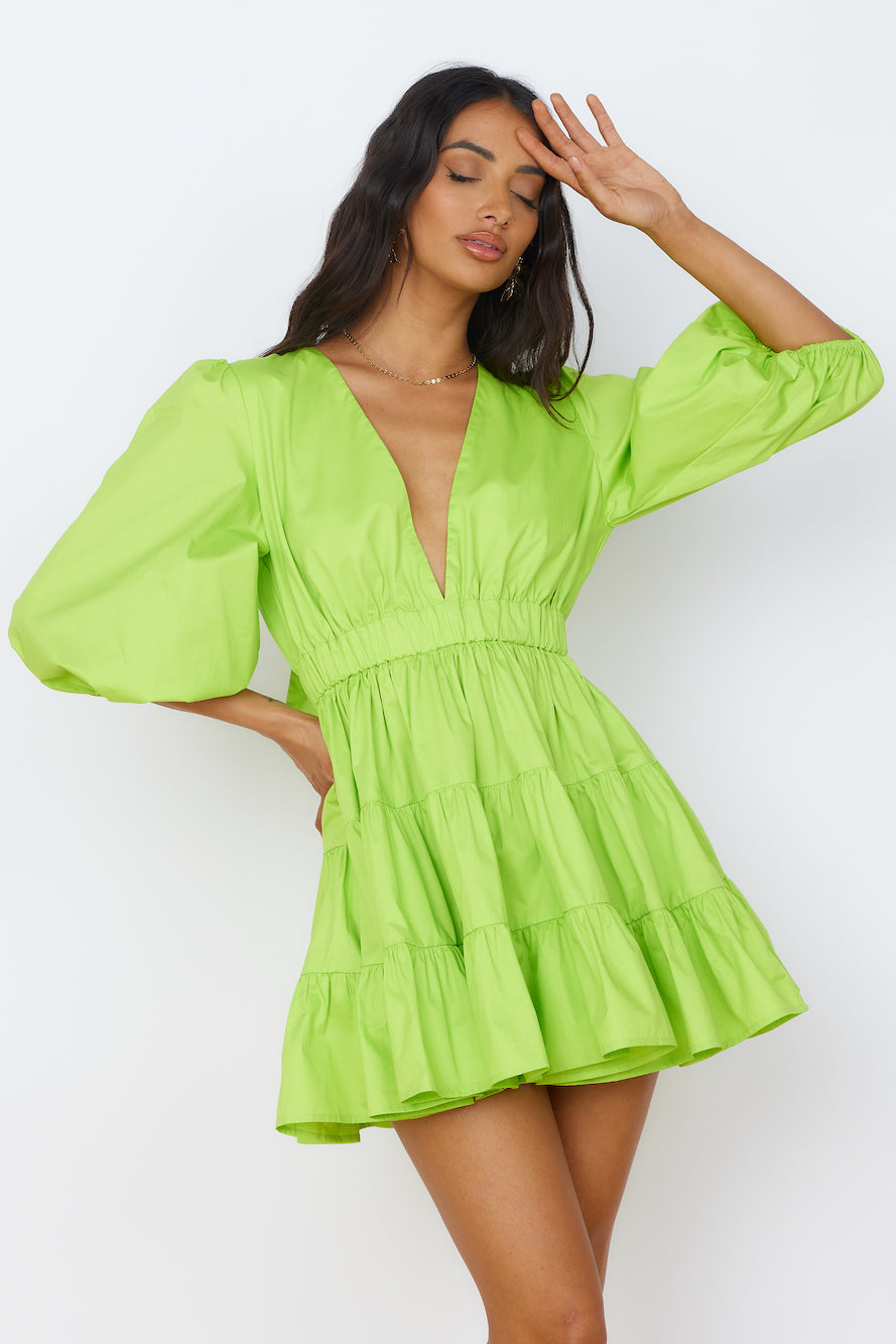 HELLO MOLLY Sweetest Treat Mini Dress Lime-Seaa Fashion