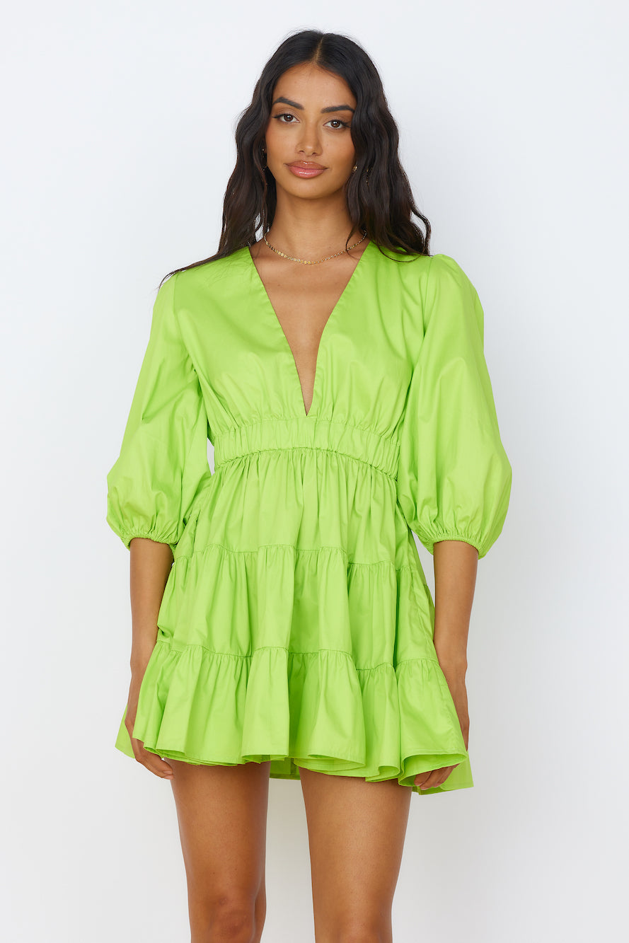 HELLO MOLLY Sweetest Treat Mini Dress Lime-Seaa Fashion