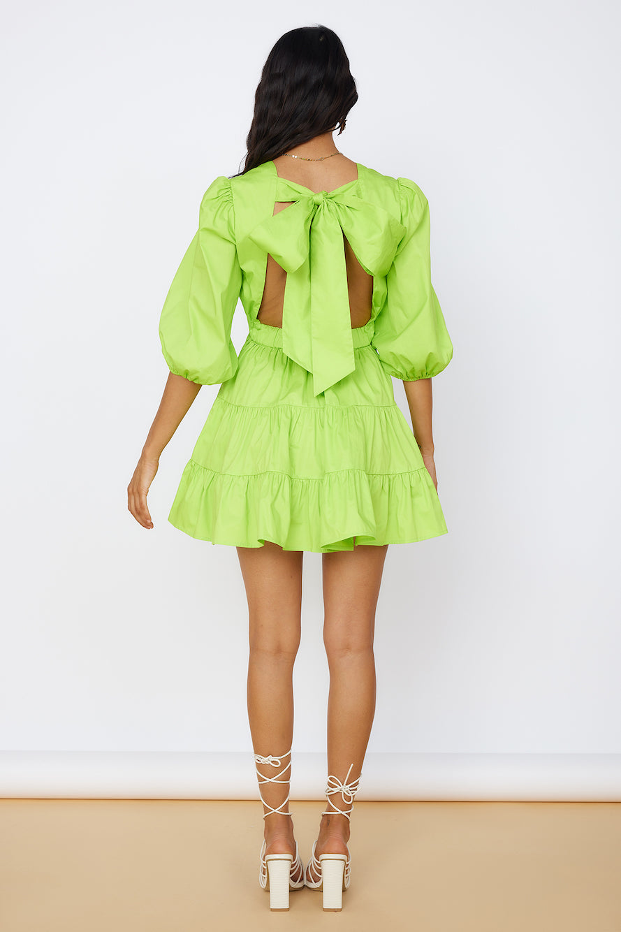 HELLO MOLLY Sweetest Treat Mini Dress Lime-Seaa Fashion