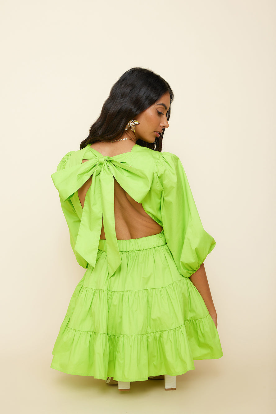 HELLO MOLLY Sweetest Treat Mini Dress Lime-Seaa Fashion