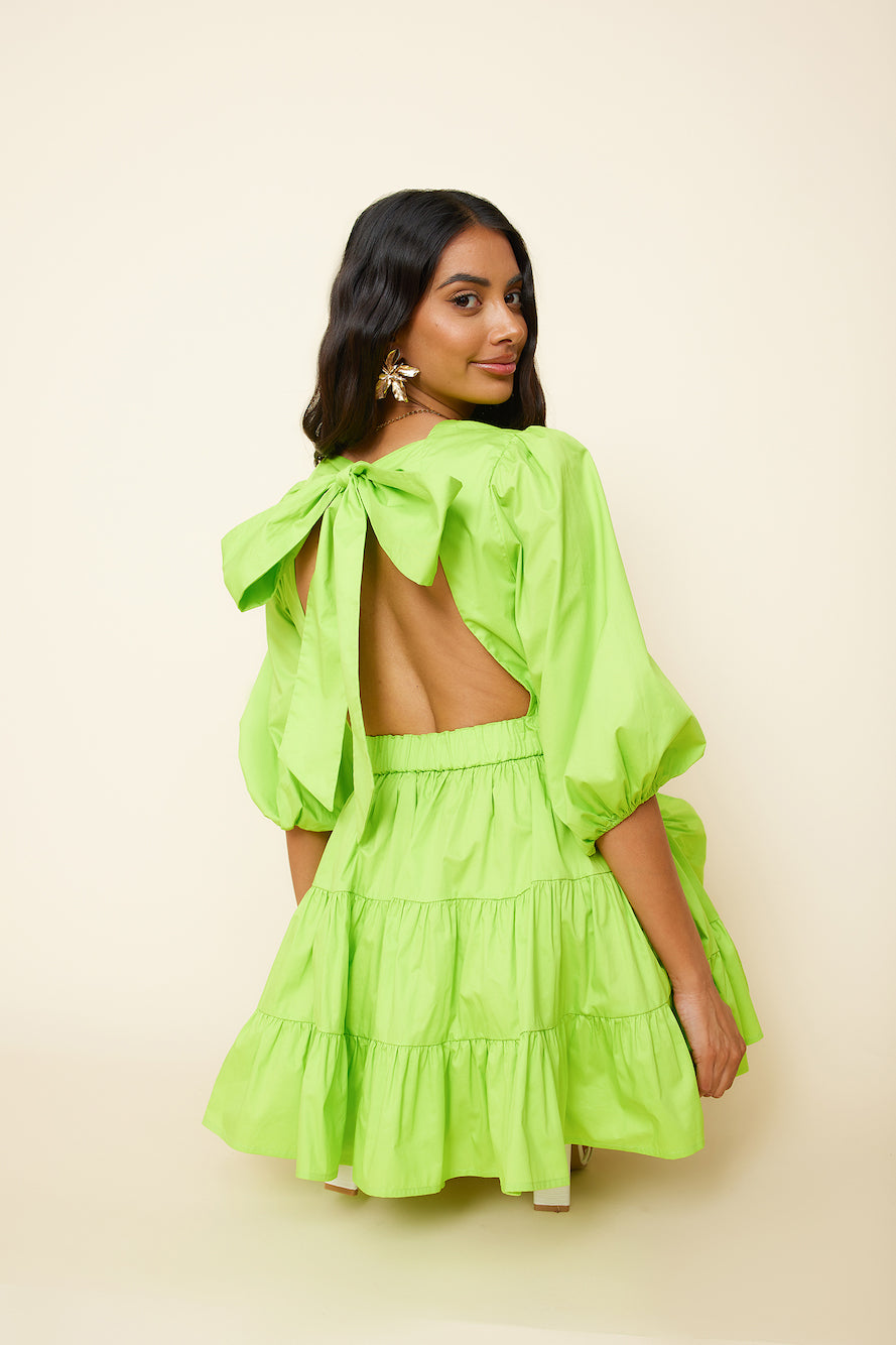 HELLO MOLLY Sweetest Treat Mini Dress Lime-Seaa Fashion