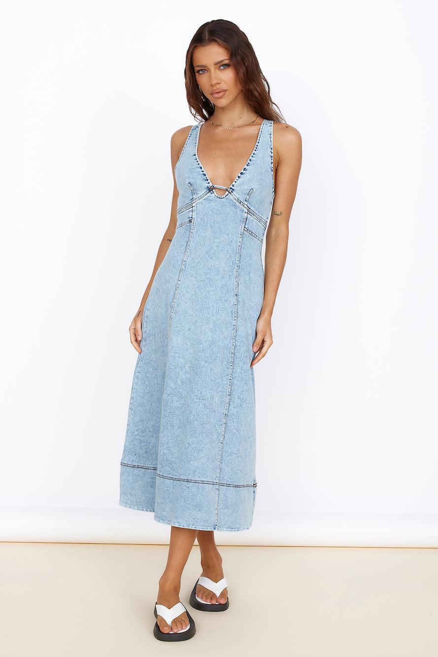 Wanting You Midi Dress Denim-Seaa Fashion