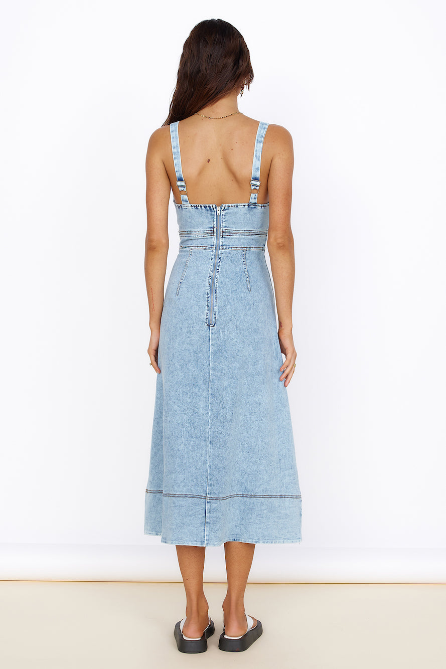 Wanting You Midi Dress Denim-Seaa Fashion