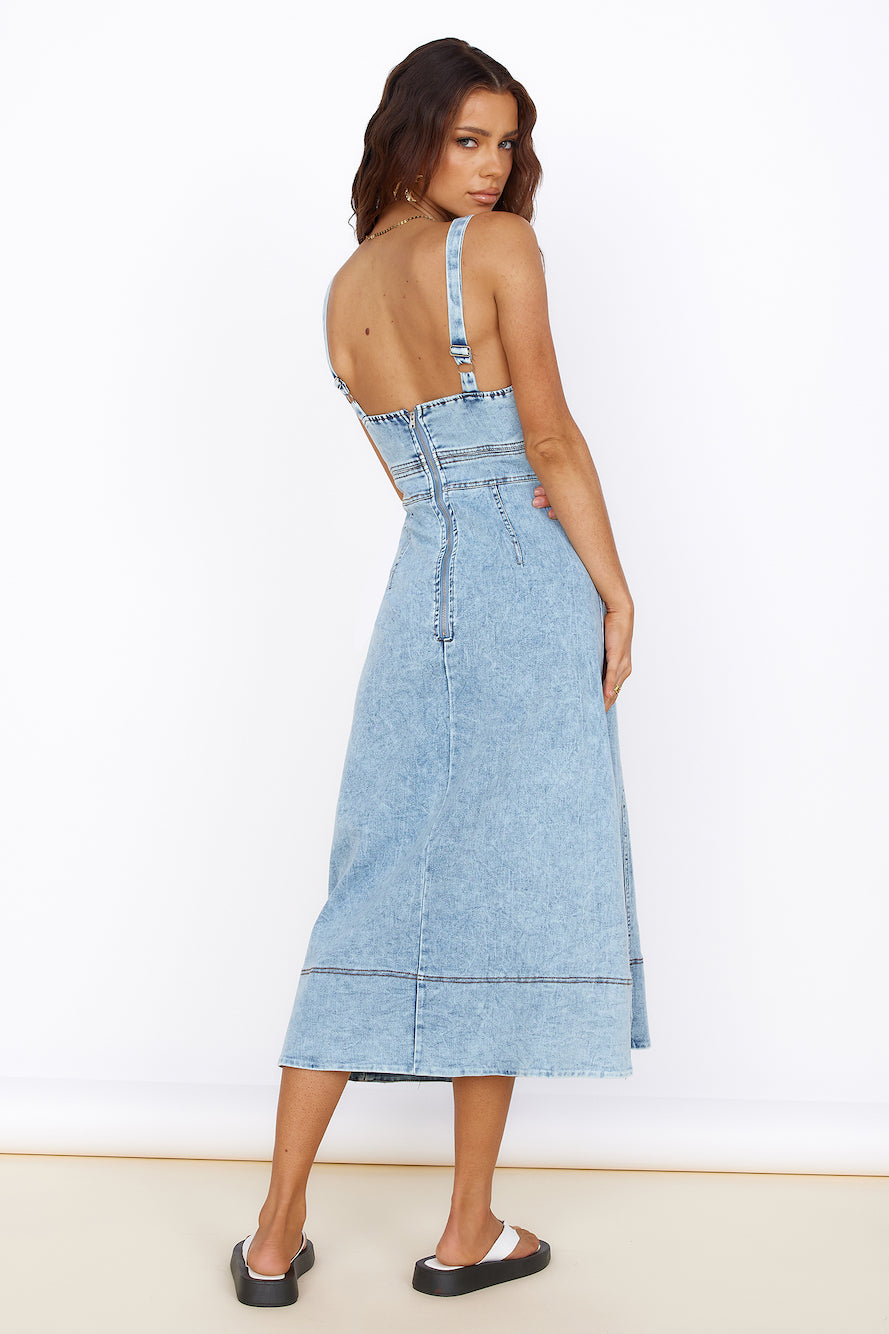 Wanting You Midi Dress Denim-Seaa Fashion