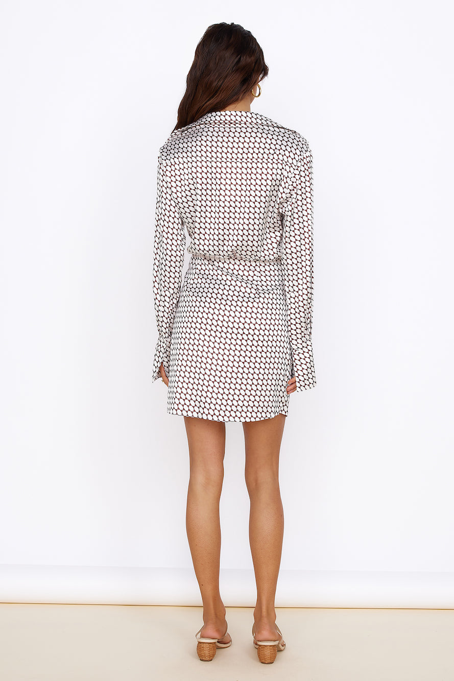 Mediterranean Glow Mini Dress Brown-Seaa Fashion