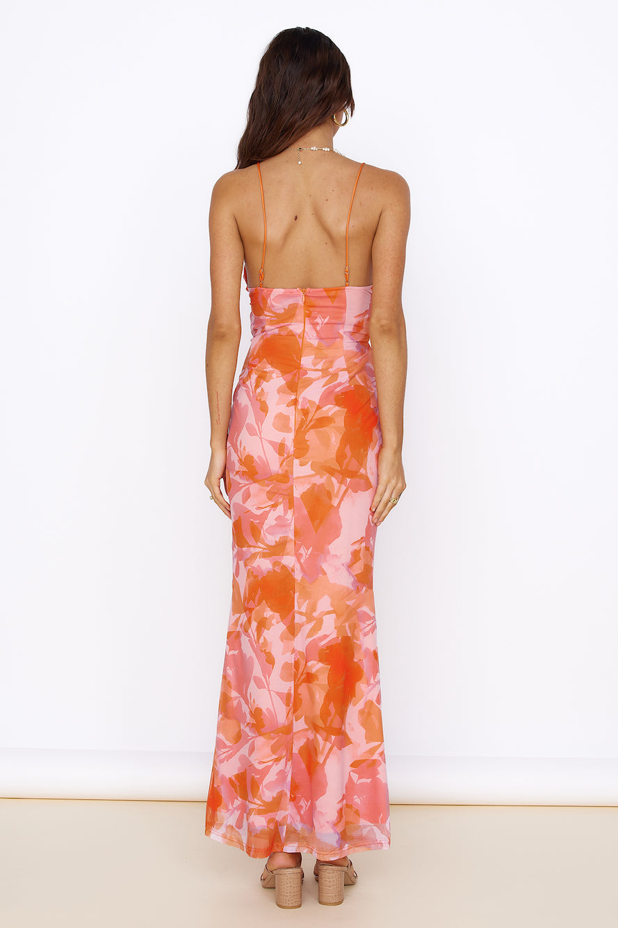 Blooming Sunshine Maxi Dress Orange-Seaa Fashion