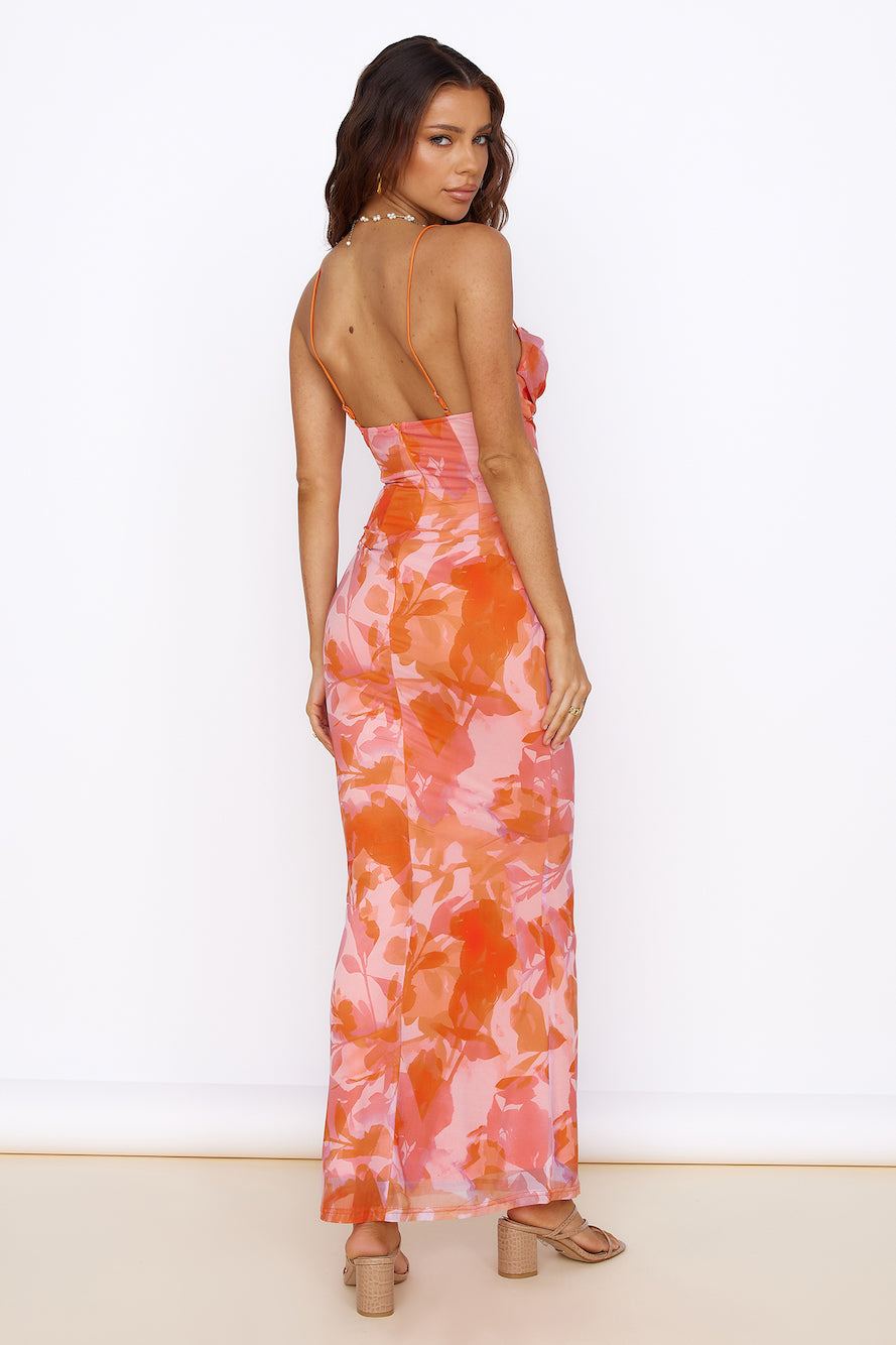 Blooming Sunshine Maxi Dress Orange-Seaa Fashion