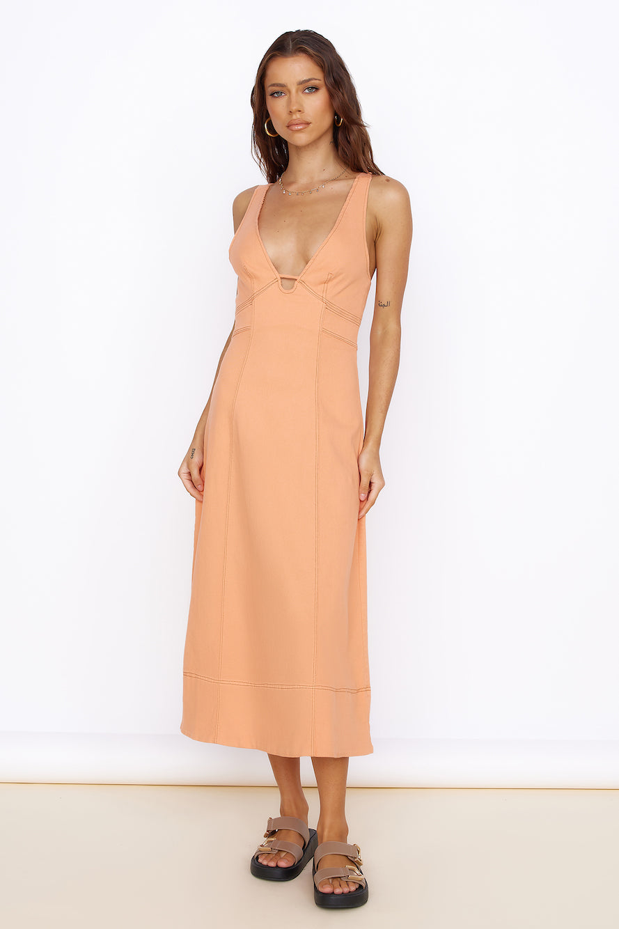 Summer Dreaming Midi Dress Orange-Seaa Fashion