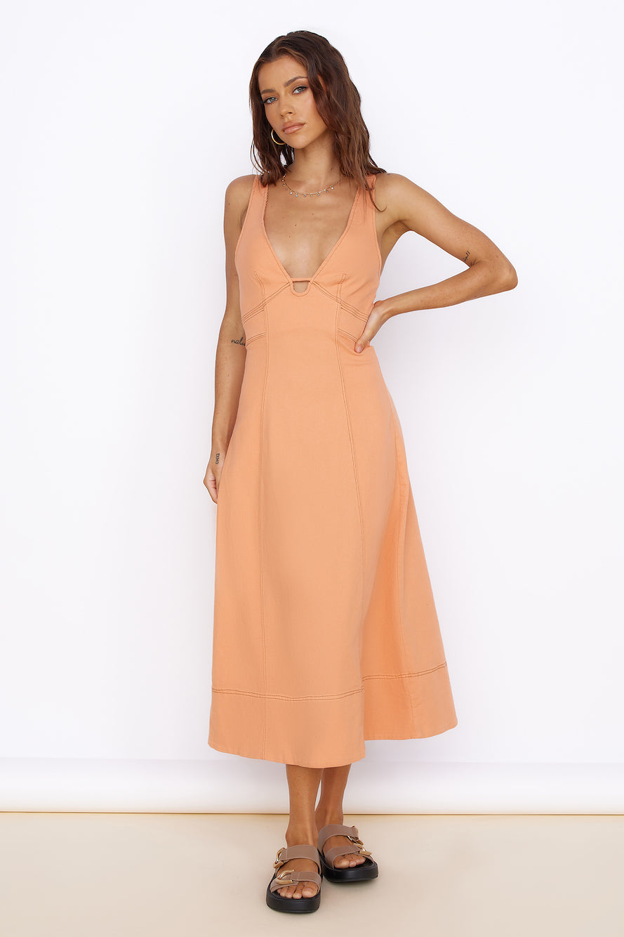 Summer Dreaming Midi Dress Orange-Seaa Fashion