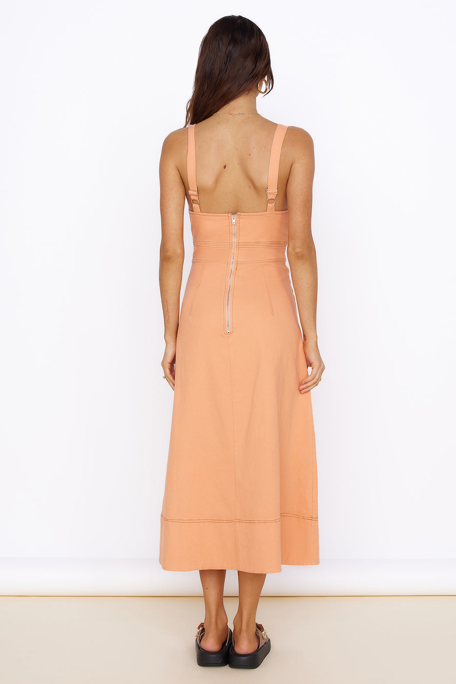 Summer Dreaming Midi Dress Orange-Seaa Fashion