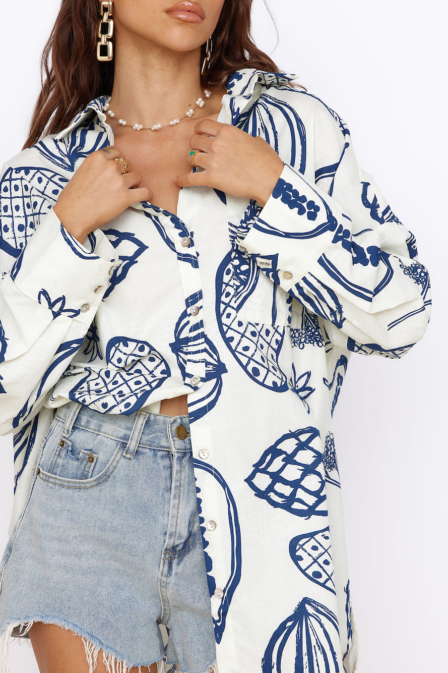 Summer Glow Shirt Dress Blue-Seaa Fashion