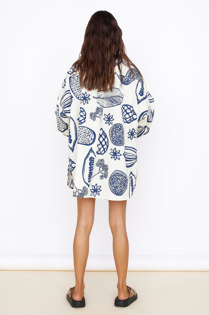 Summer Glow Shirt Dress Blue-Seaa Fashion