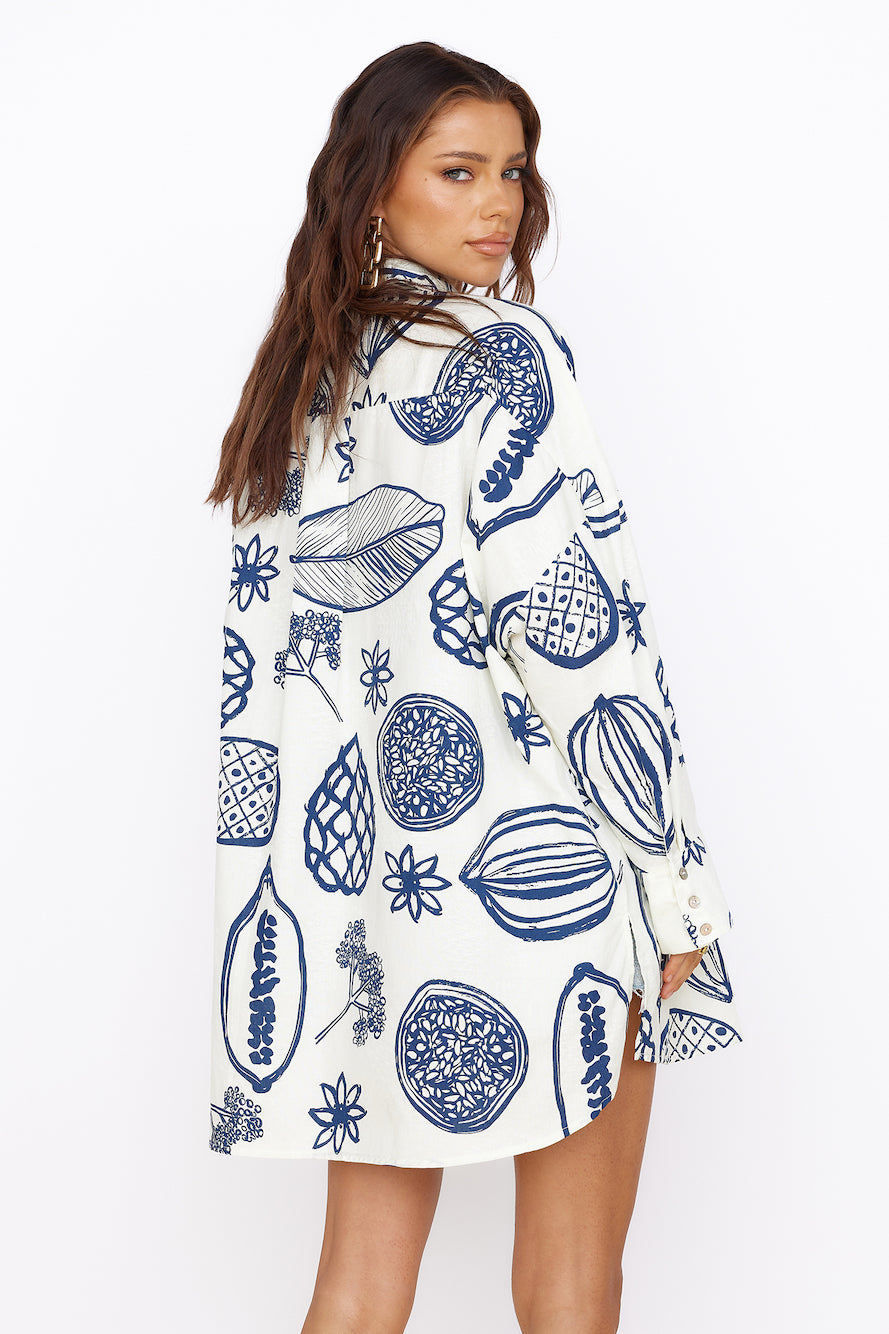 Summer Glow Shirt Dress Blue-Seaa Fashion