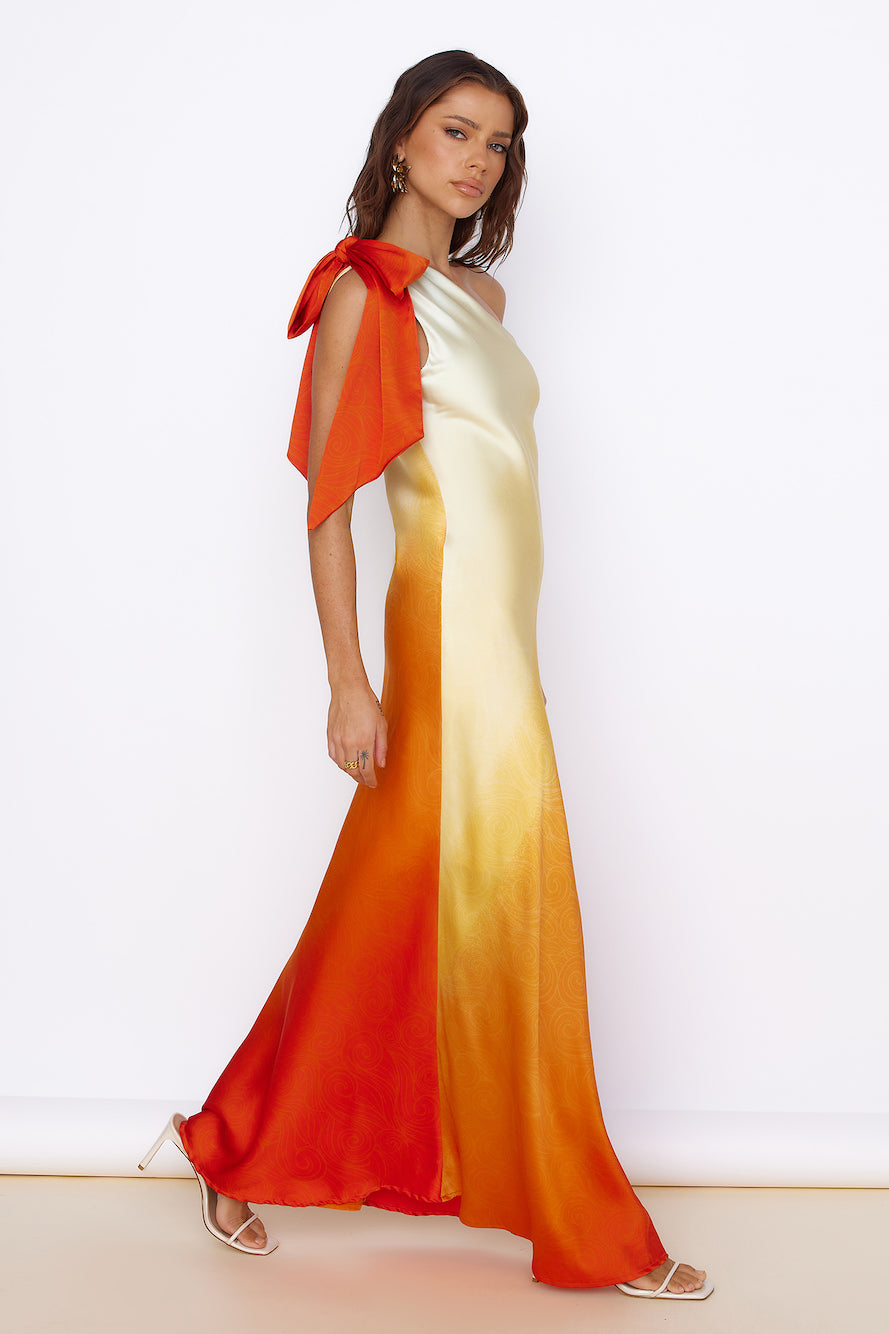 Forever Sunshine Satin Maxi Dress Orange-Seaa Fashion