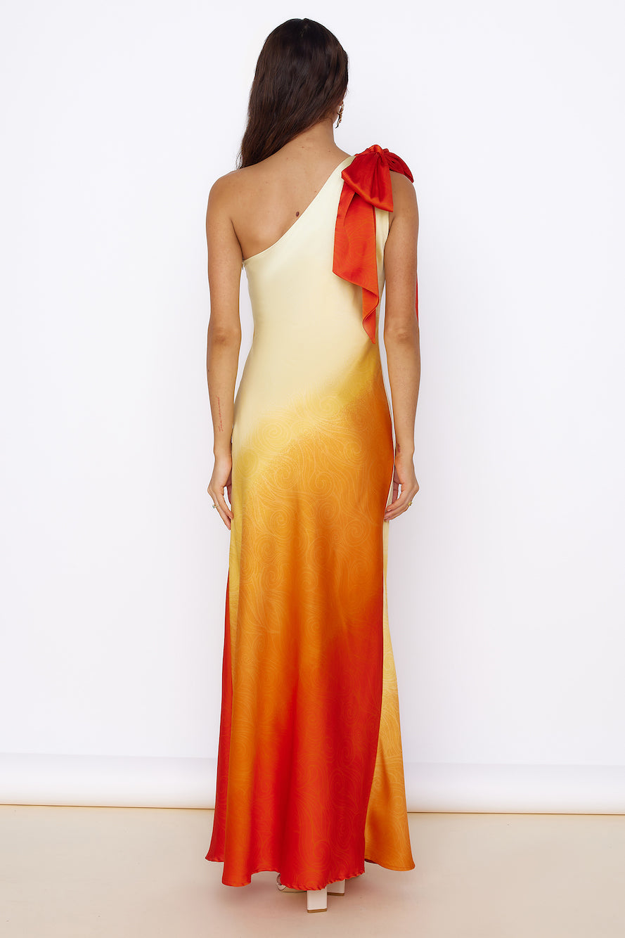 Forever Sunshine Satin Maxi Dress Orange-Seaa Fashion