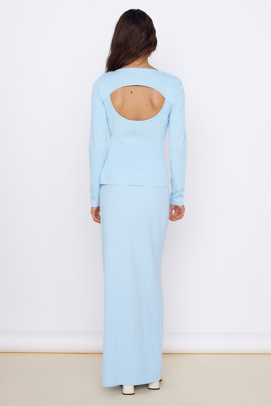 Garden of Eden Maxi Skirt Blue-Seaa Fashion