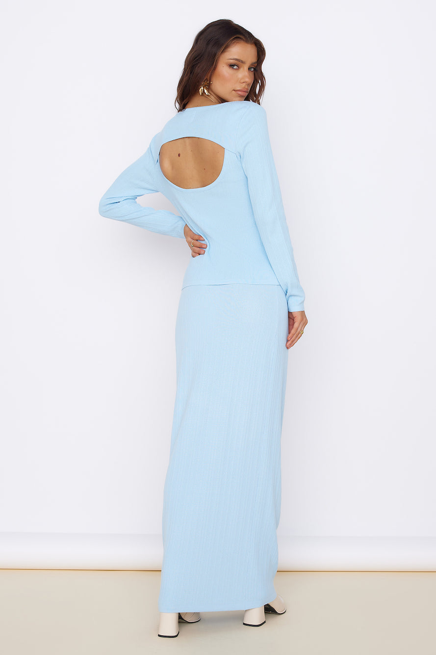 Garden of Eden Maxi Skirt Blue-Seaa Fashion