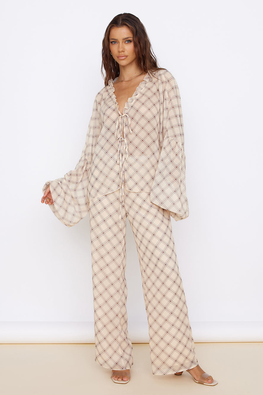 SNDYS Candice Pant Check Print-Seaa Fashion