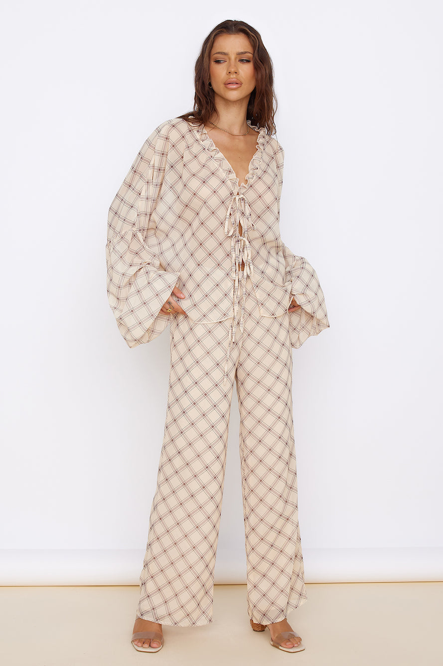 SNDYS Candice Pant Check Print-Seaa Fashion