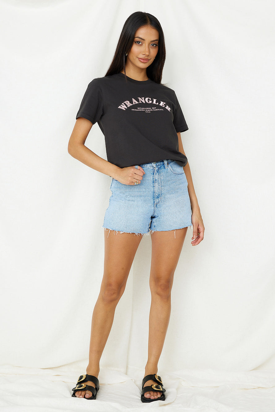 WRANGLER Hi Bells Shorts Roadie Blue-Seaa Fashion