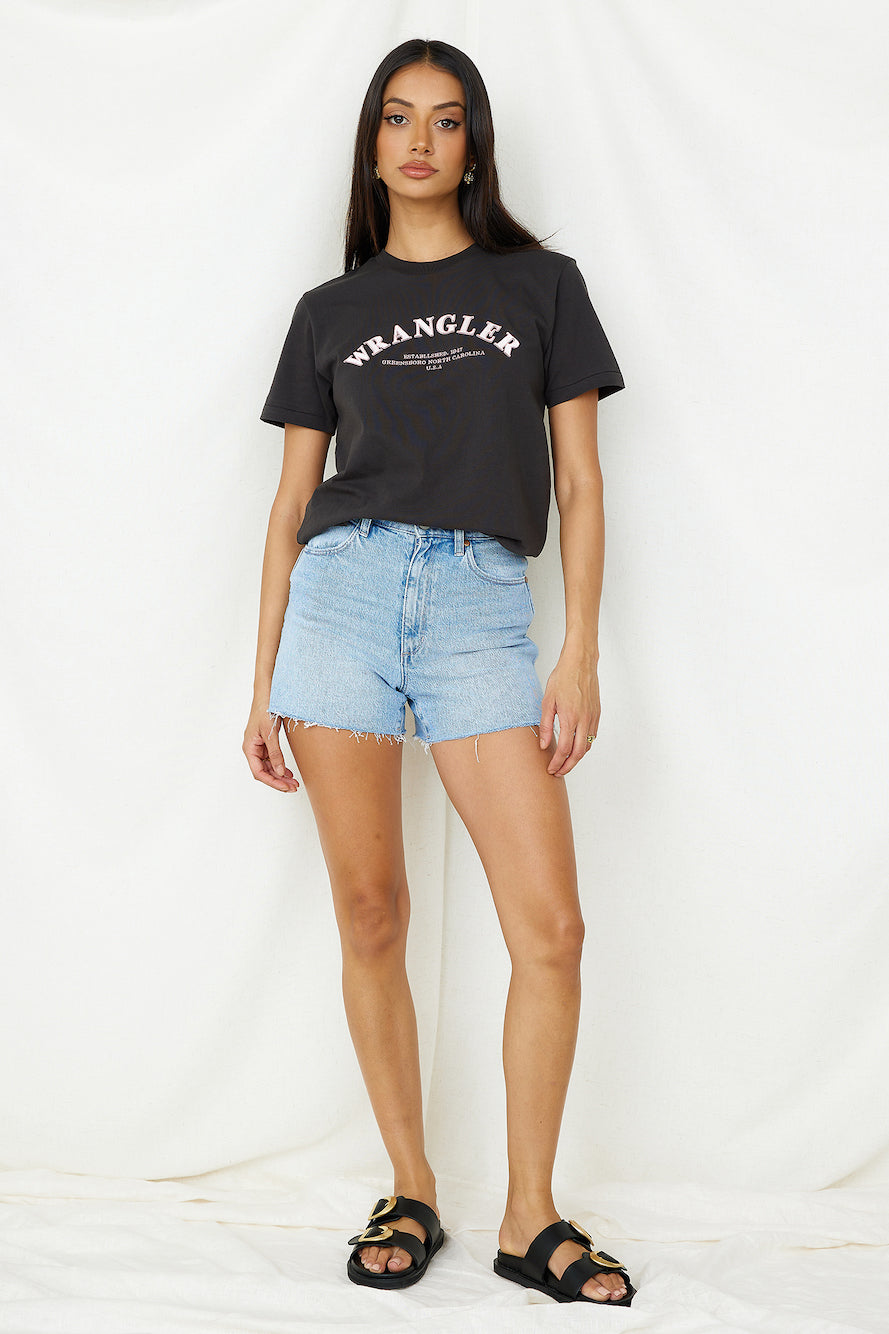 WRANGLER Hi Bells Shorts Roadie Blue-Seaa Fashion