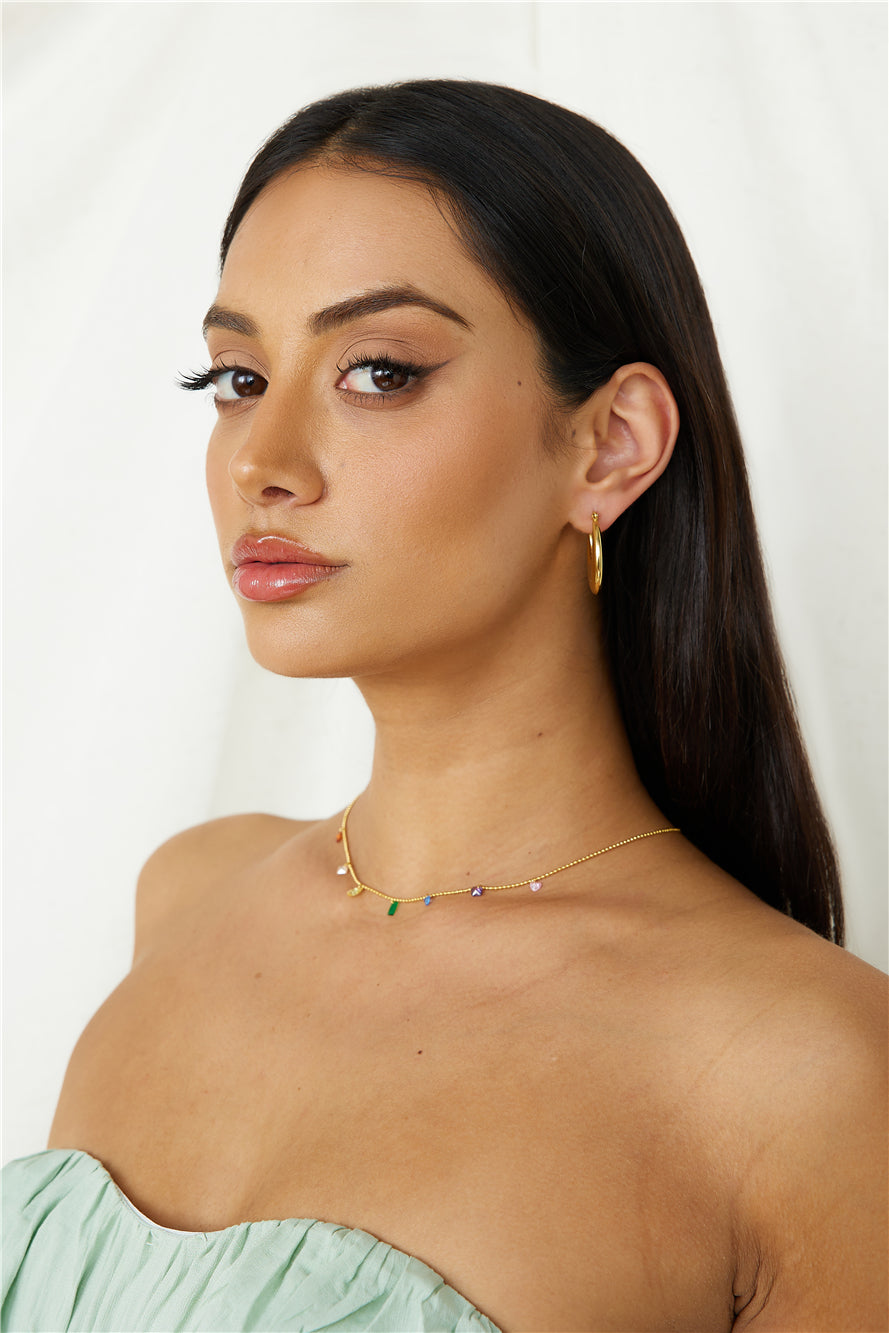 18k Gold Plated Rainbow Treasure Necklace Gold-Seaa Fashion