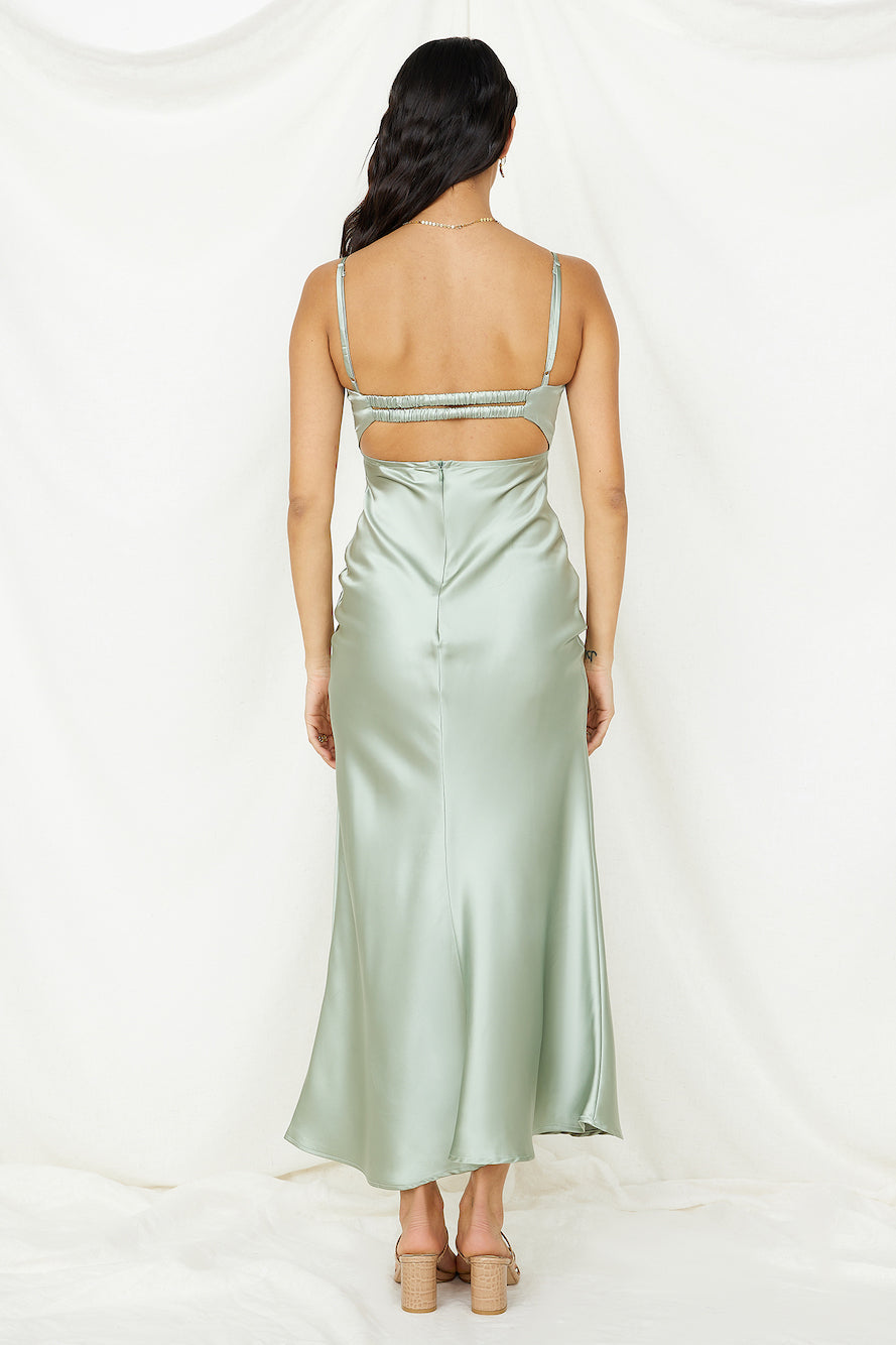 Destination Wedding Midi Dress Khaki-Seaa Fashion