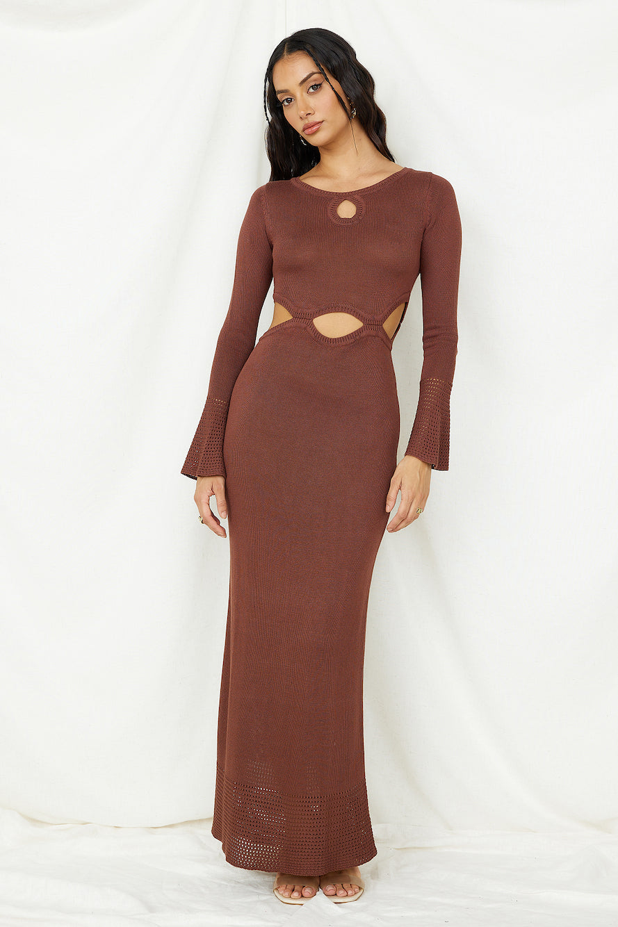 The One That Got Away Maxi Dress Brown-Seaa Fashion