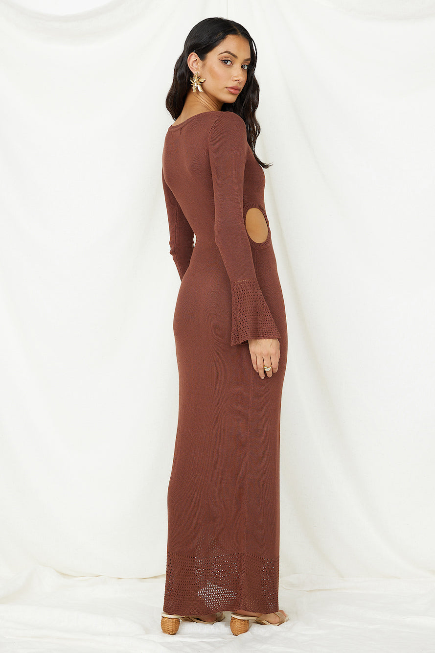 The One That Got Away Maxi Dress Brown-Seaa Fashion