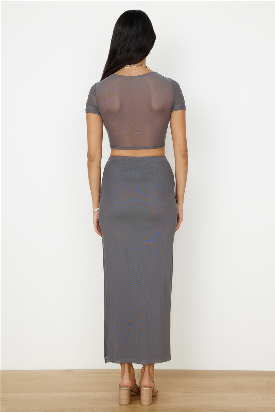 Enchanted Horizon Maxi Skirt Grey-Seaa Fashion