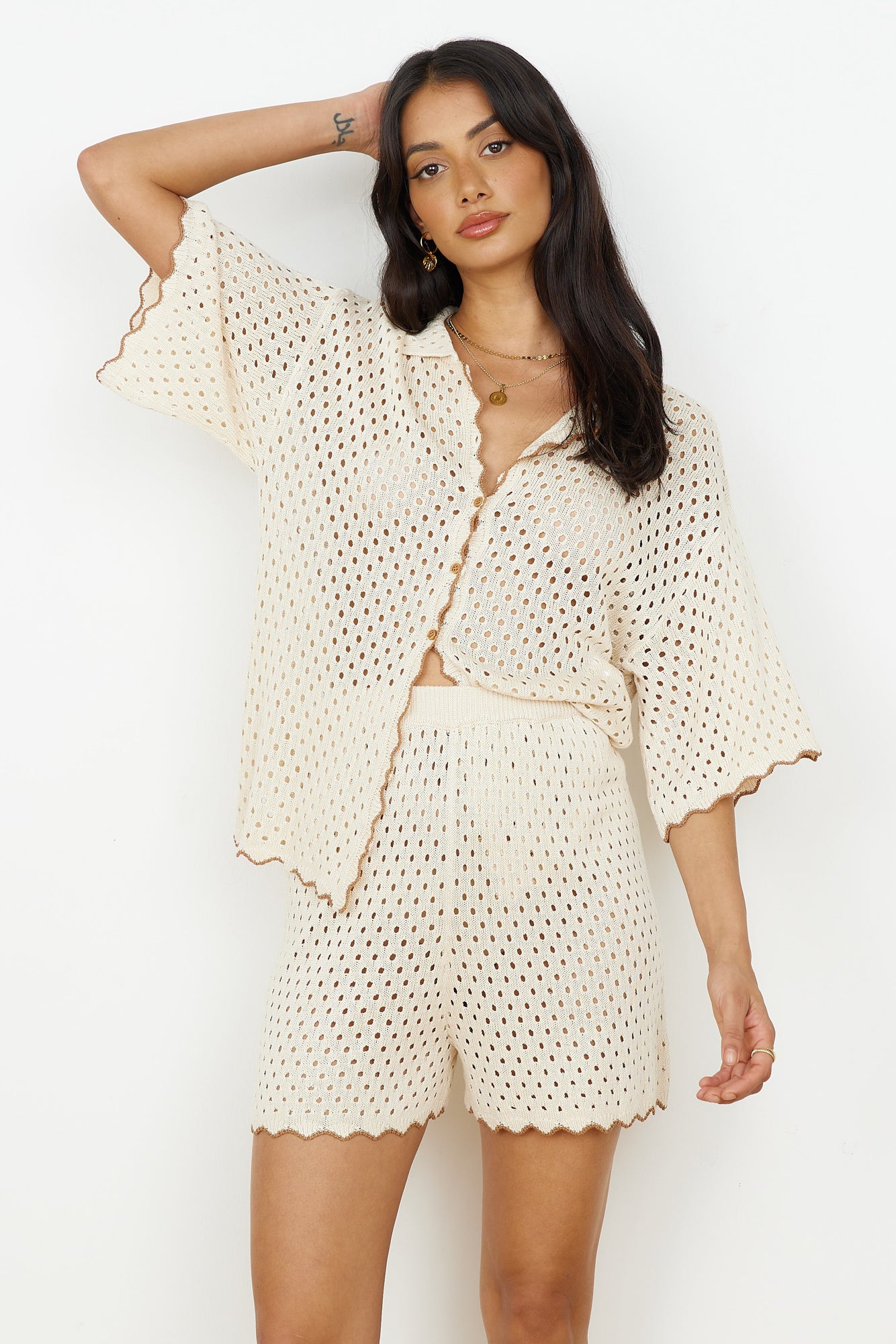 Slow Down Time Shirt Beige-Seaa Fashion