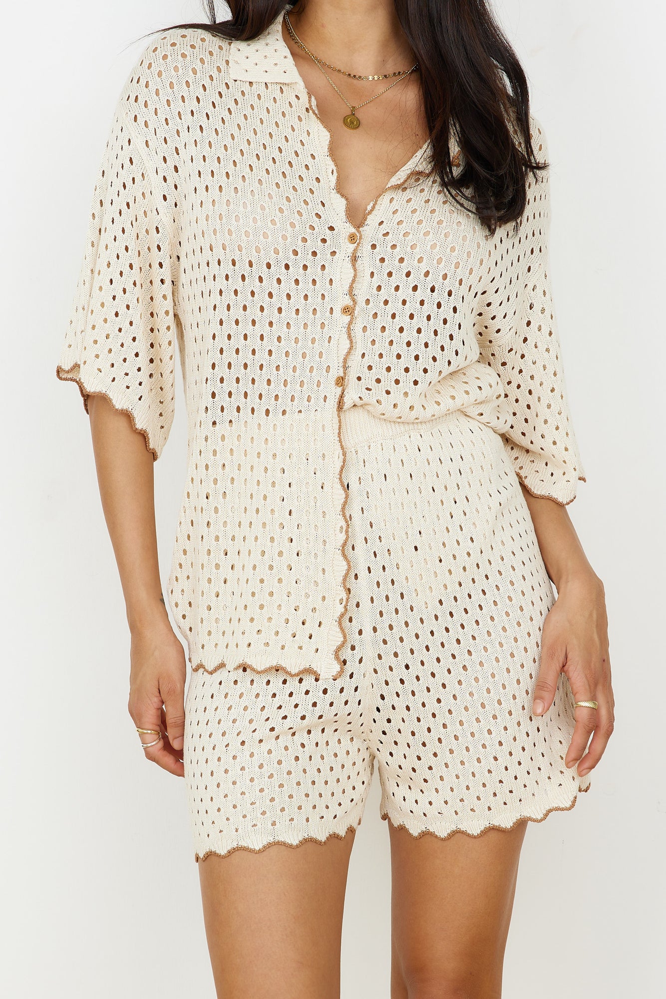 Slow Down Time Shirt Beige-Seaa Fashion