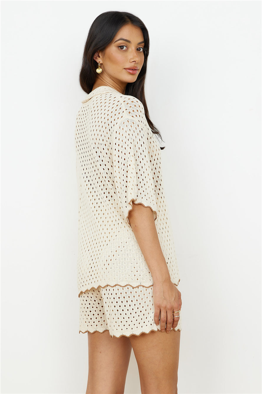 Slow Down Time Shirt Beige-Seaa Fashion